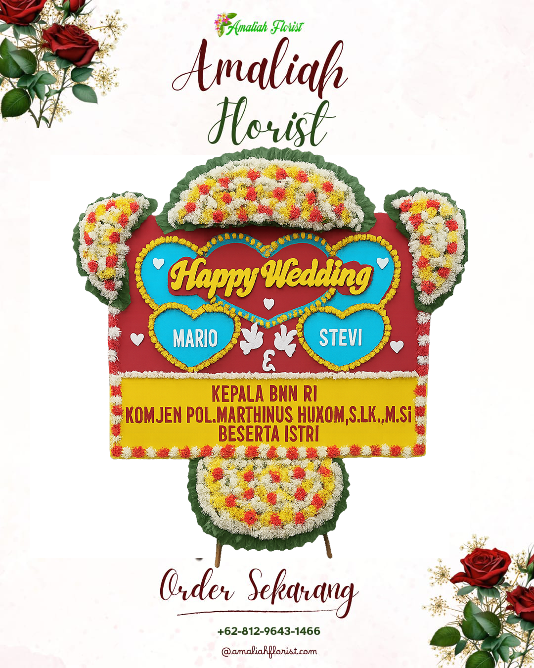 Papan Bunga Pernikahan Plaosan